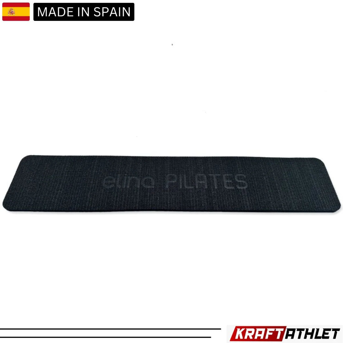 "Elina Pilates Mini Anti-Slip Pad – slim, black pad designed to enhance grip and stability during Pilates exercises on various equipment."


