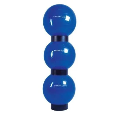 "Elina Pilates Ball Stacking Bases – set of three durable platforms designed to securely stack fitness balls of various sizes for organized storage."

