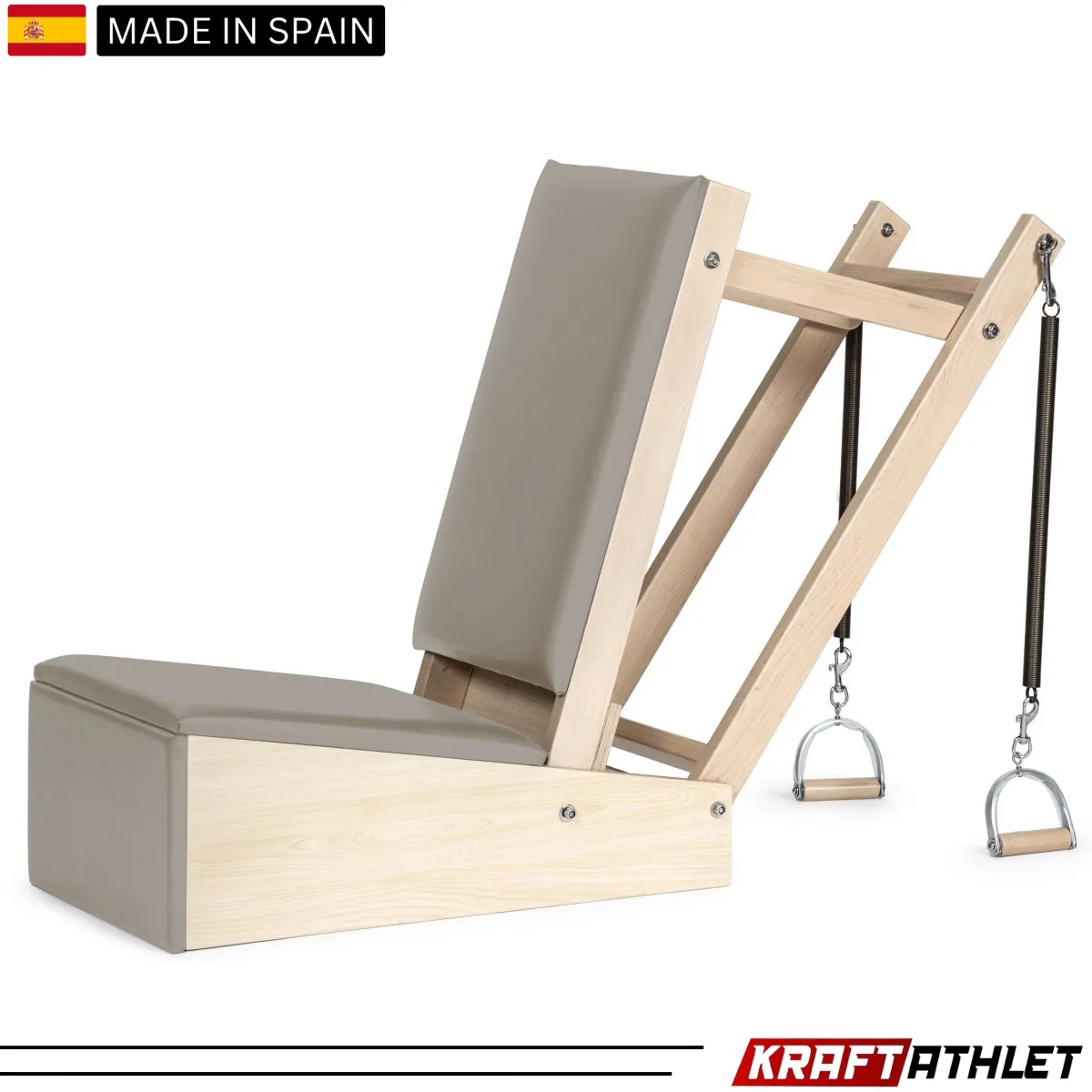 "Elina Pilates Baby Chair – Sturdy wooden Pilates chair for enhanced stability and workout support."

