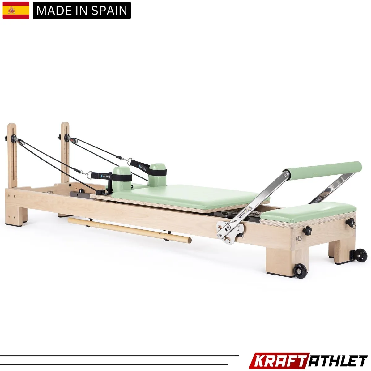 "Elina Pilates Lignum Reformer – Elegant wooden Pilates reformer for strength and flexibility training."

