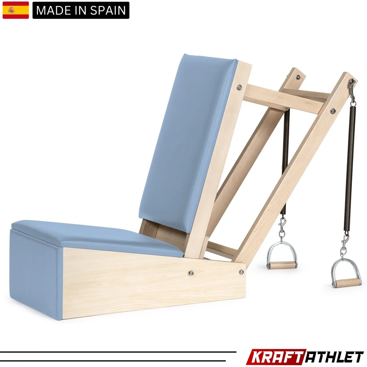 "Elina Pilates Baby Chair – Sturdy wooden Pilates chair for enhanced stability and workout support."

