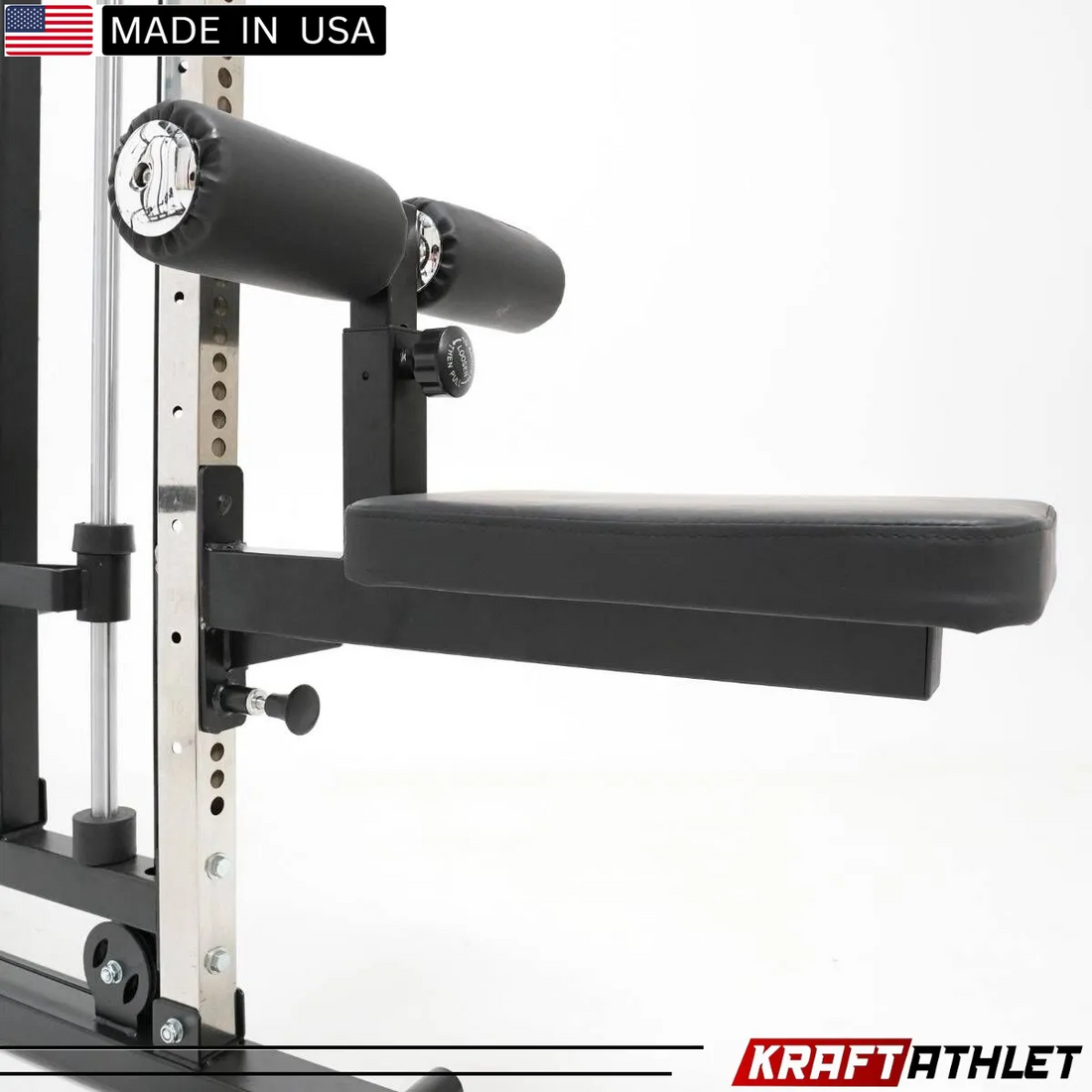 Force USA Lateral Row Seat attached to an all-in-one rowing trainer.
