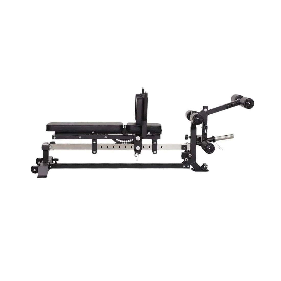 Force USA C10 Base Bench with leg curl, leg extension, and preacher curl attachments.​

