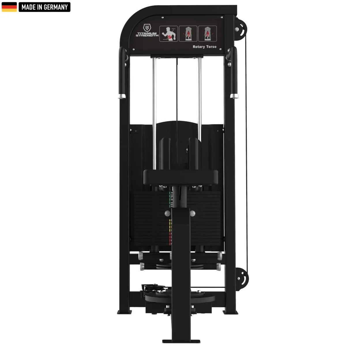 Titanium Strength Selectorized Torso Rotation Machine – Strengthen your obliques with precision resistance.

